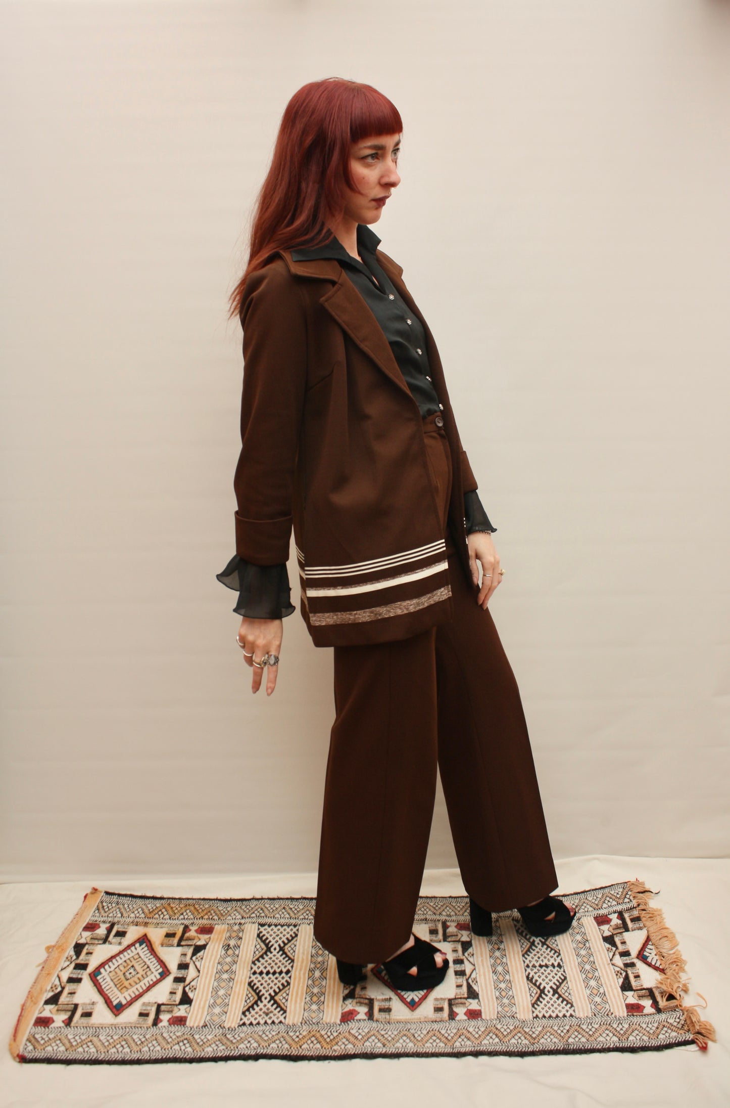 1970s Flared Chocolate Suit