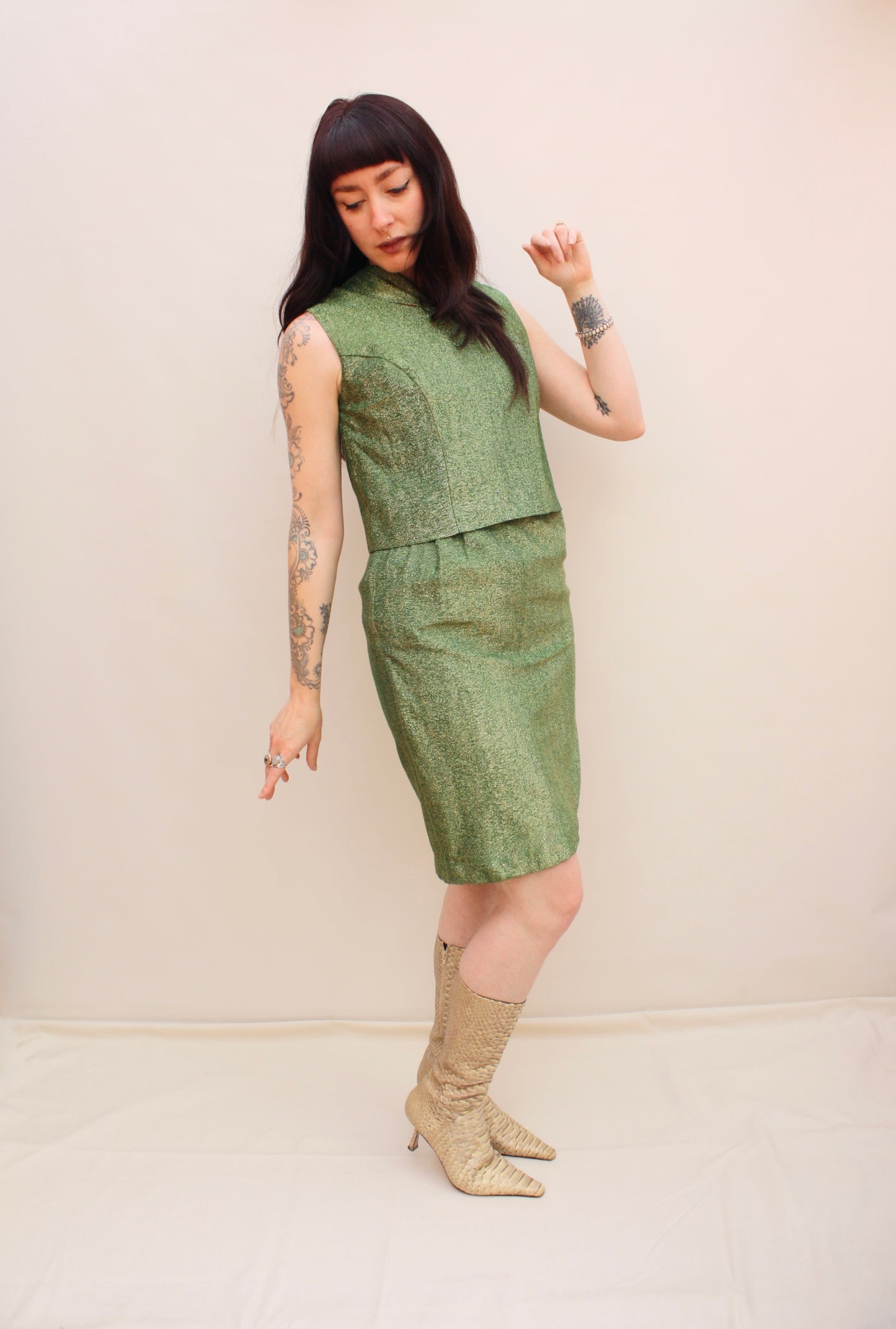 Vintage 60s Green Sparkle dress