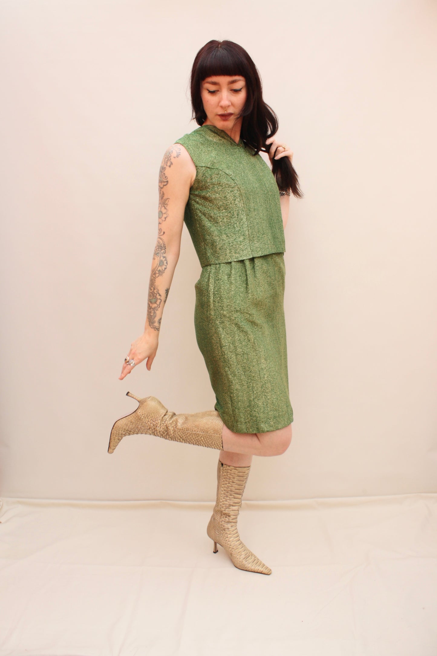 Vintage 60s Green Sparkle dress