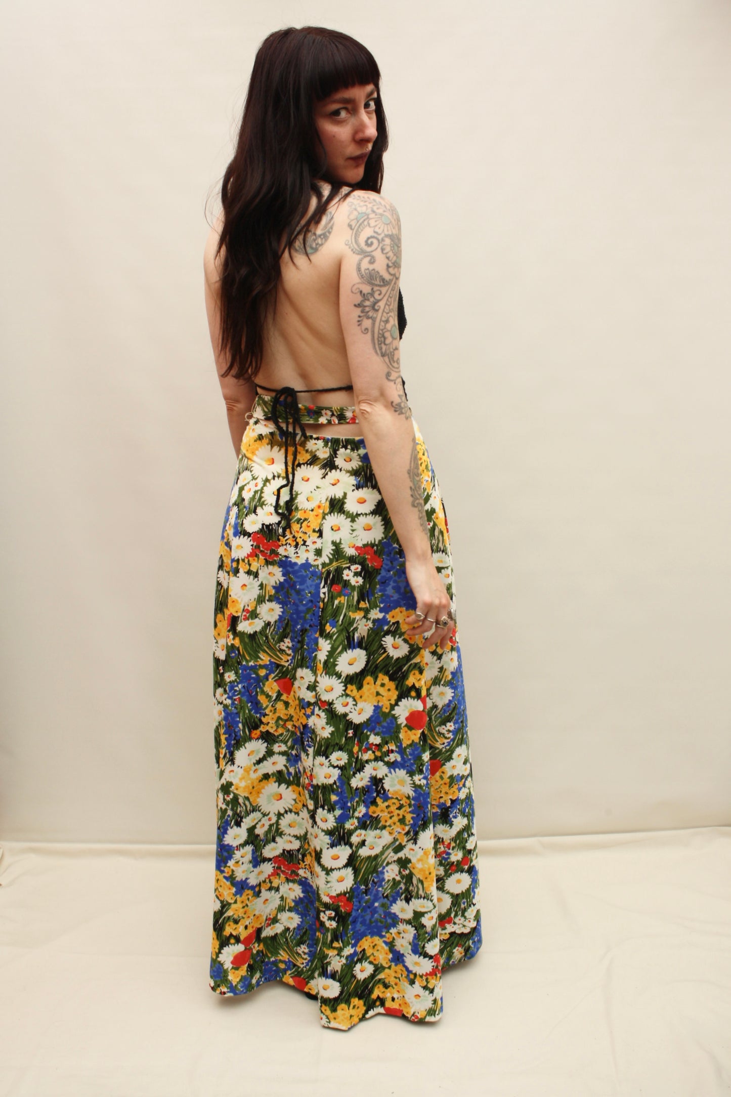 Vintage Multicoloured Floral Maxi Skirt