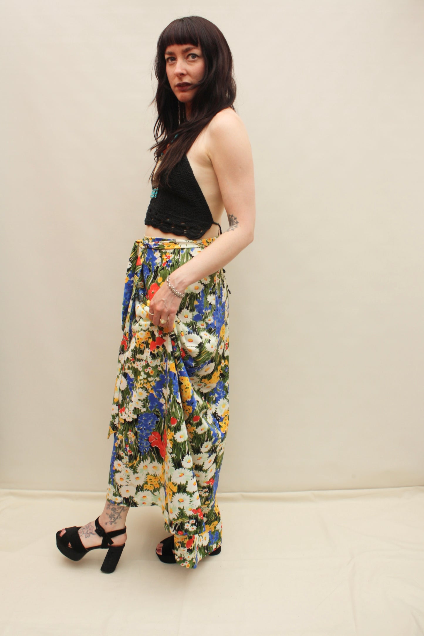 Vintage Multicoloured Floral Maxi Skirt