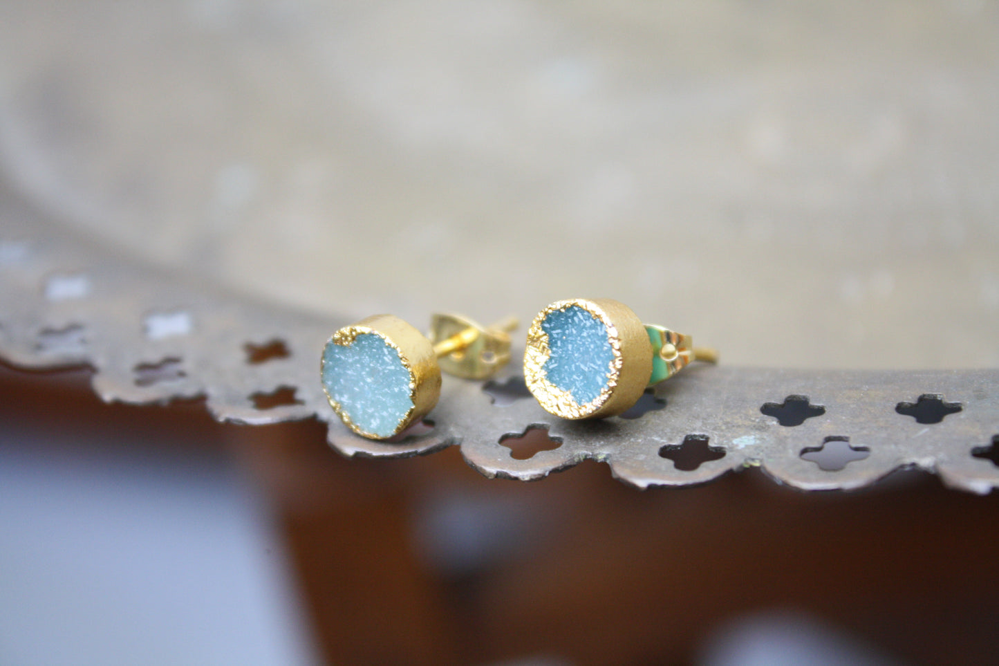 Azure Druzy Earrings