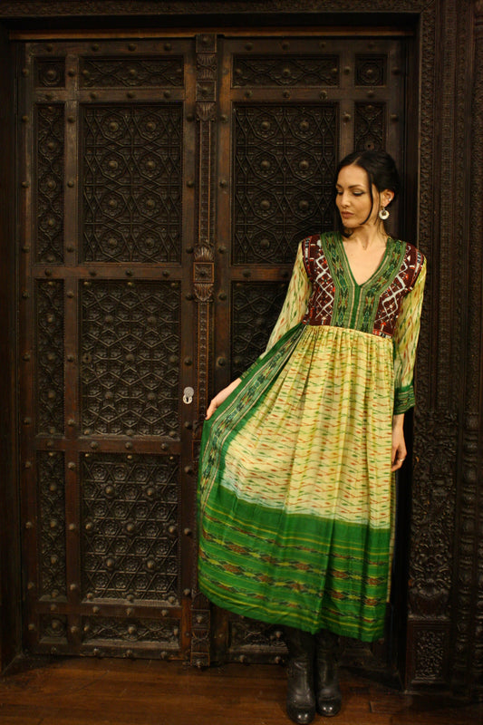 Recycled Silk Afghan Dress