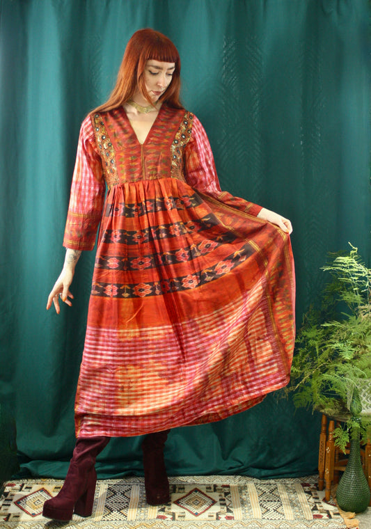 Recycled Silk Afghan Dress