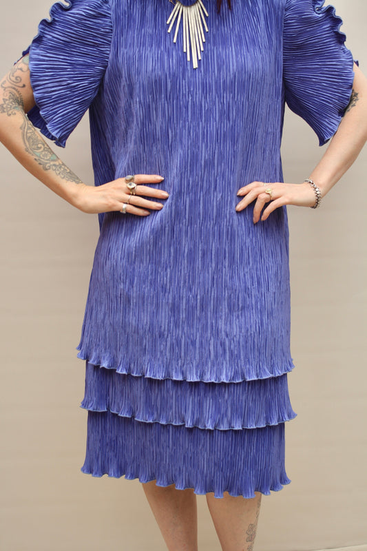 Vintage 80s Crinkle Cocktail Dress