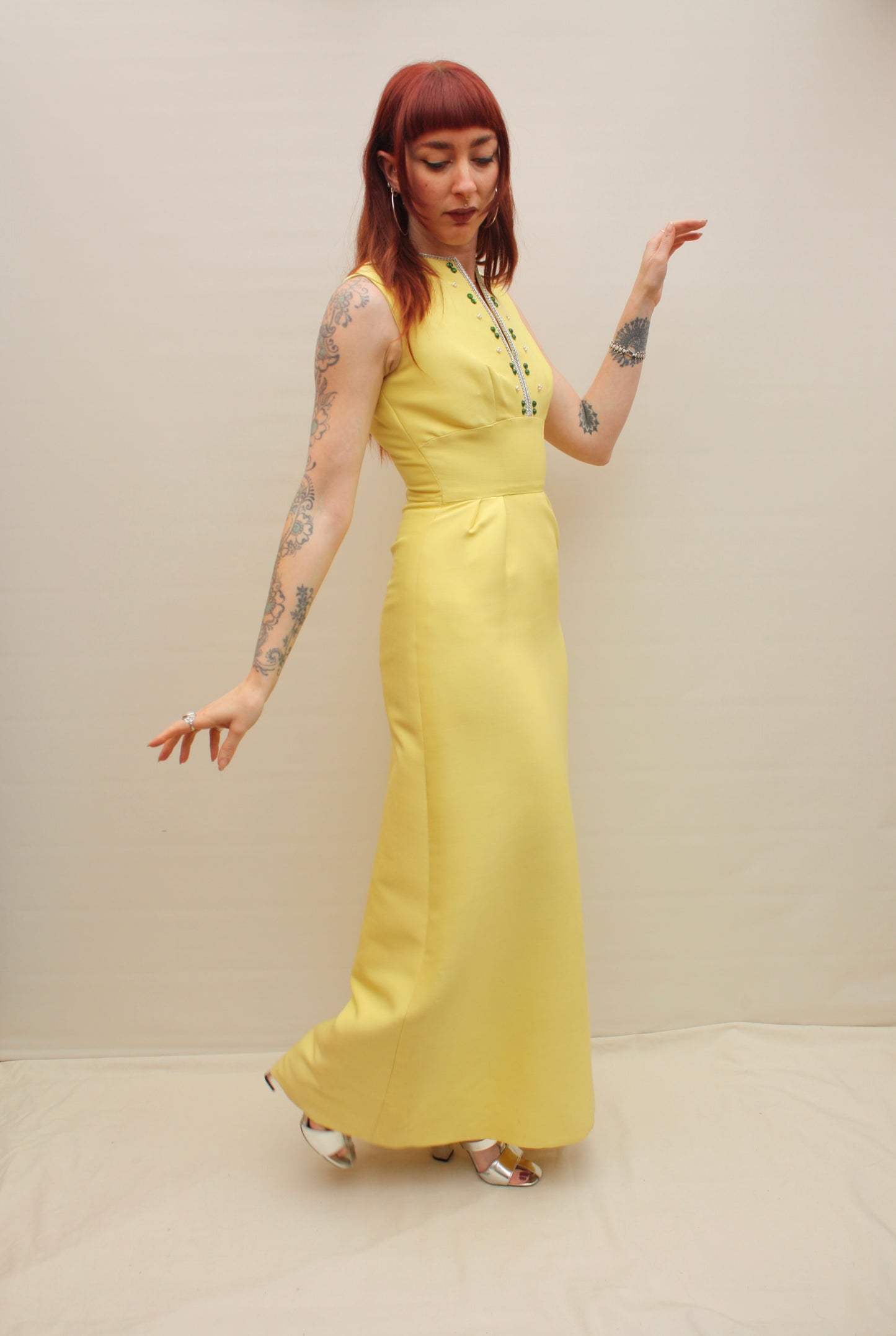 Vintage 60s Lemon Cocktail Dress