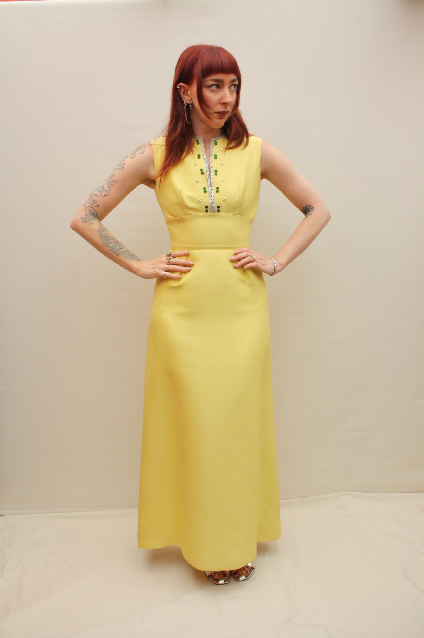 Vintage 60s Lemon Cocktail Dress