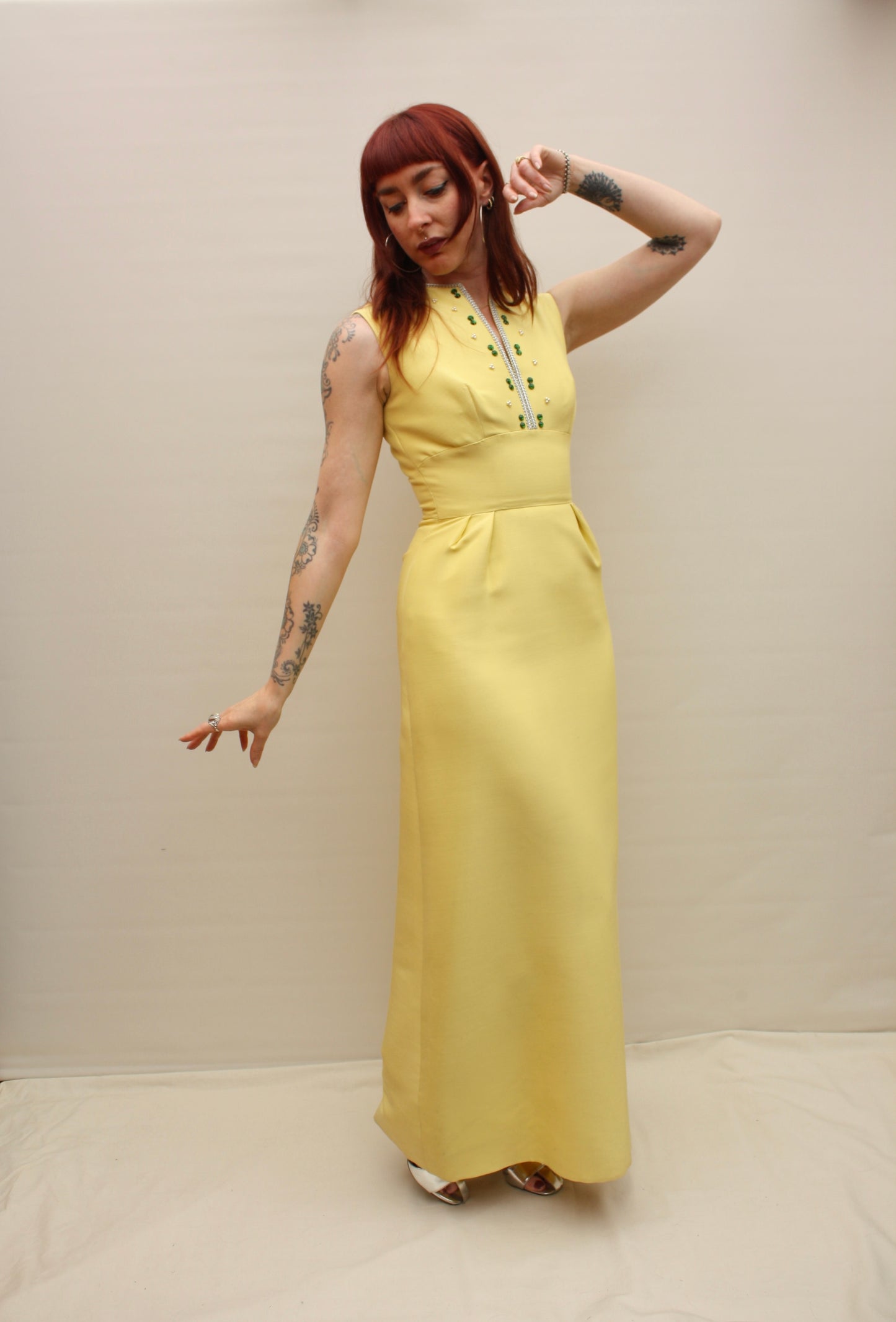 Vintage 60s Lemon Cocktail Dress