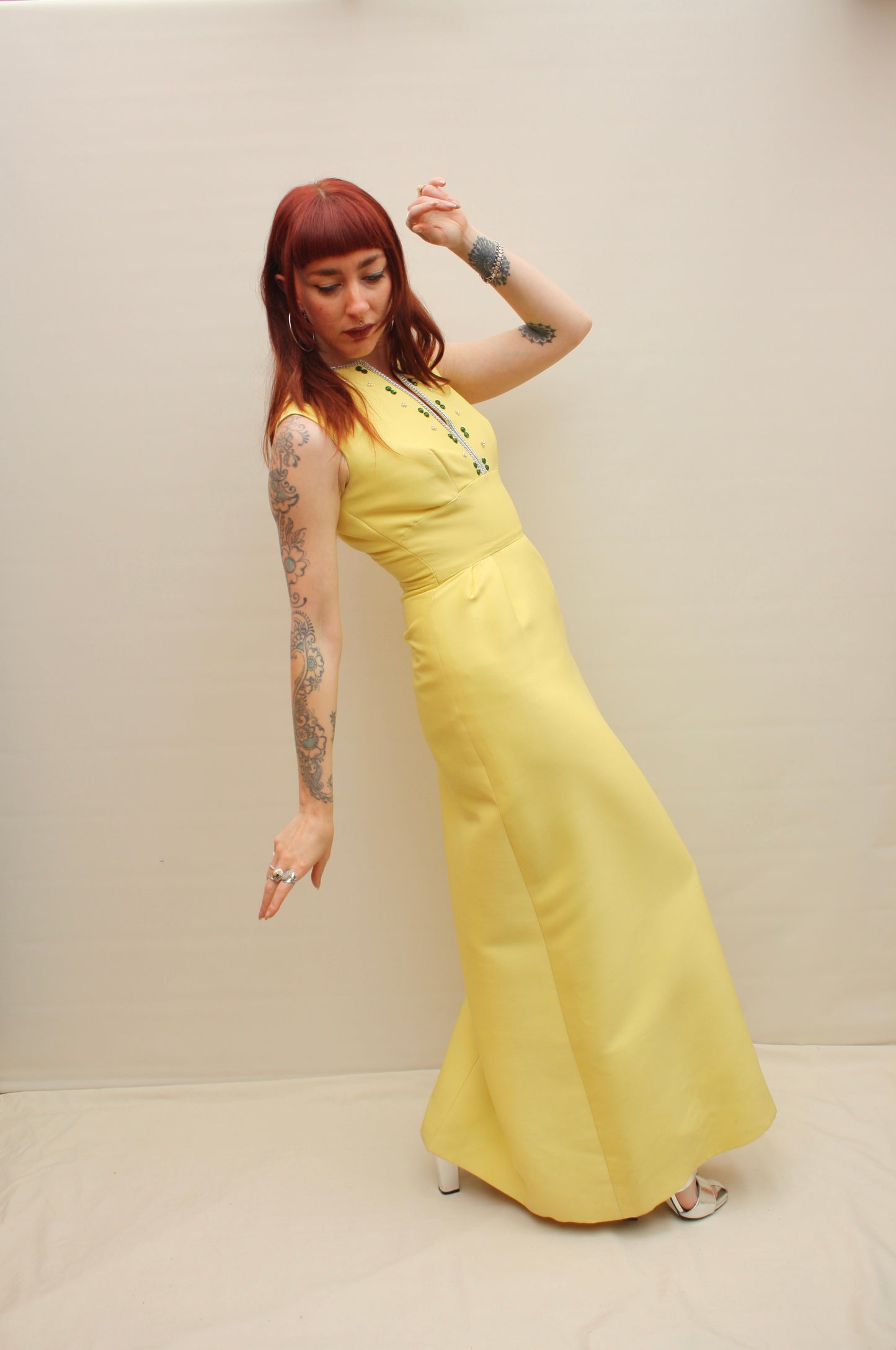 Vintage 60s Lemon Cocktail Dress