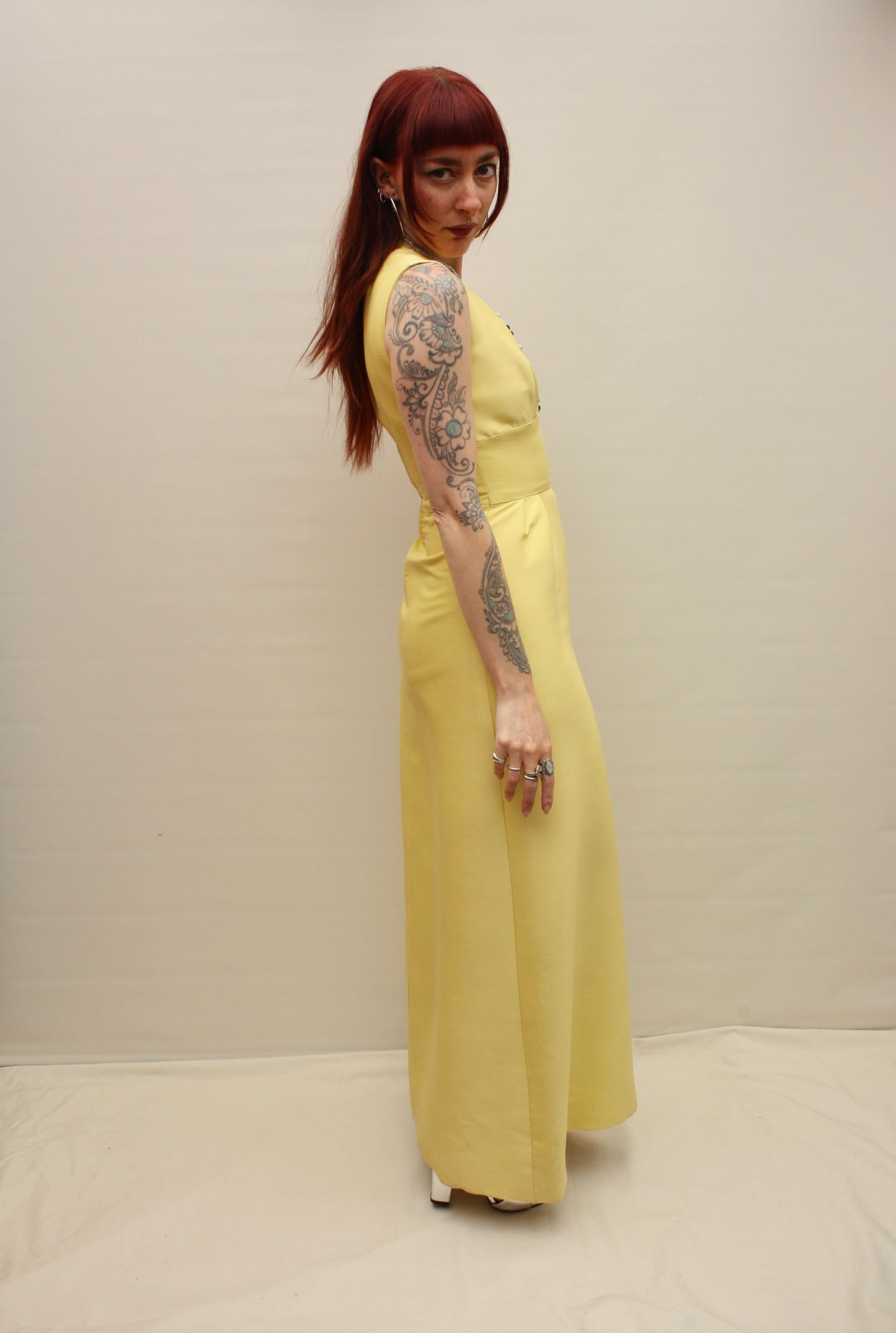 Vintage 60s Lemon Cocktail Dress