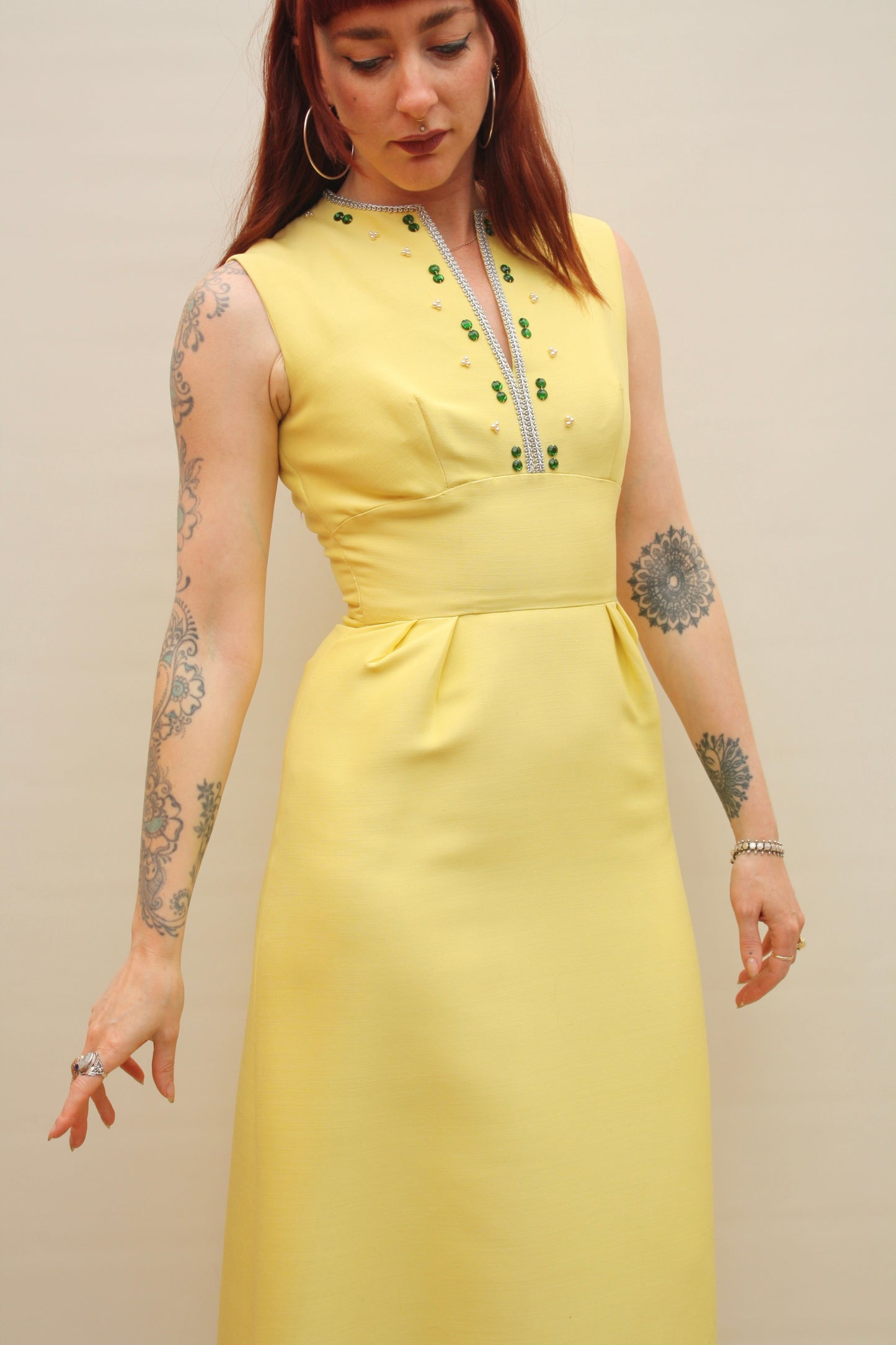 Vintage 60s Lemon Cocktail Dress
