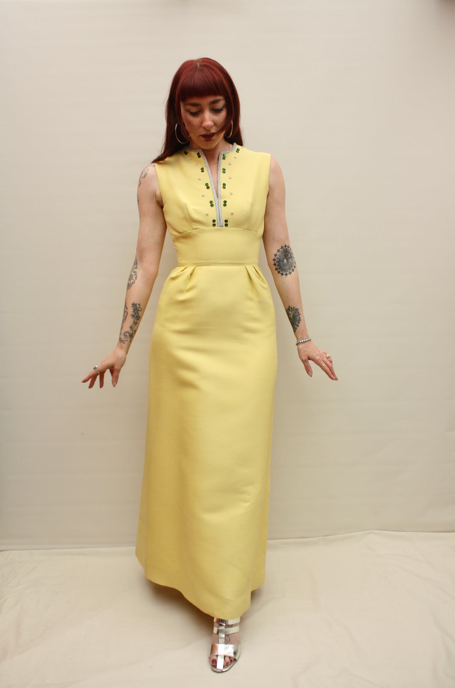 Vintage 60s Lemon Cocktail Dress