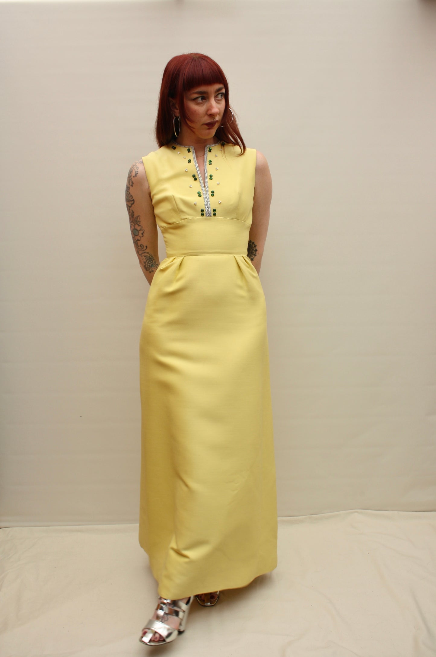 Vintage 60s Lemon Cocktail Dress