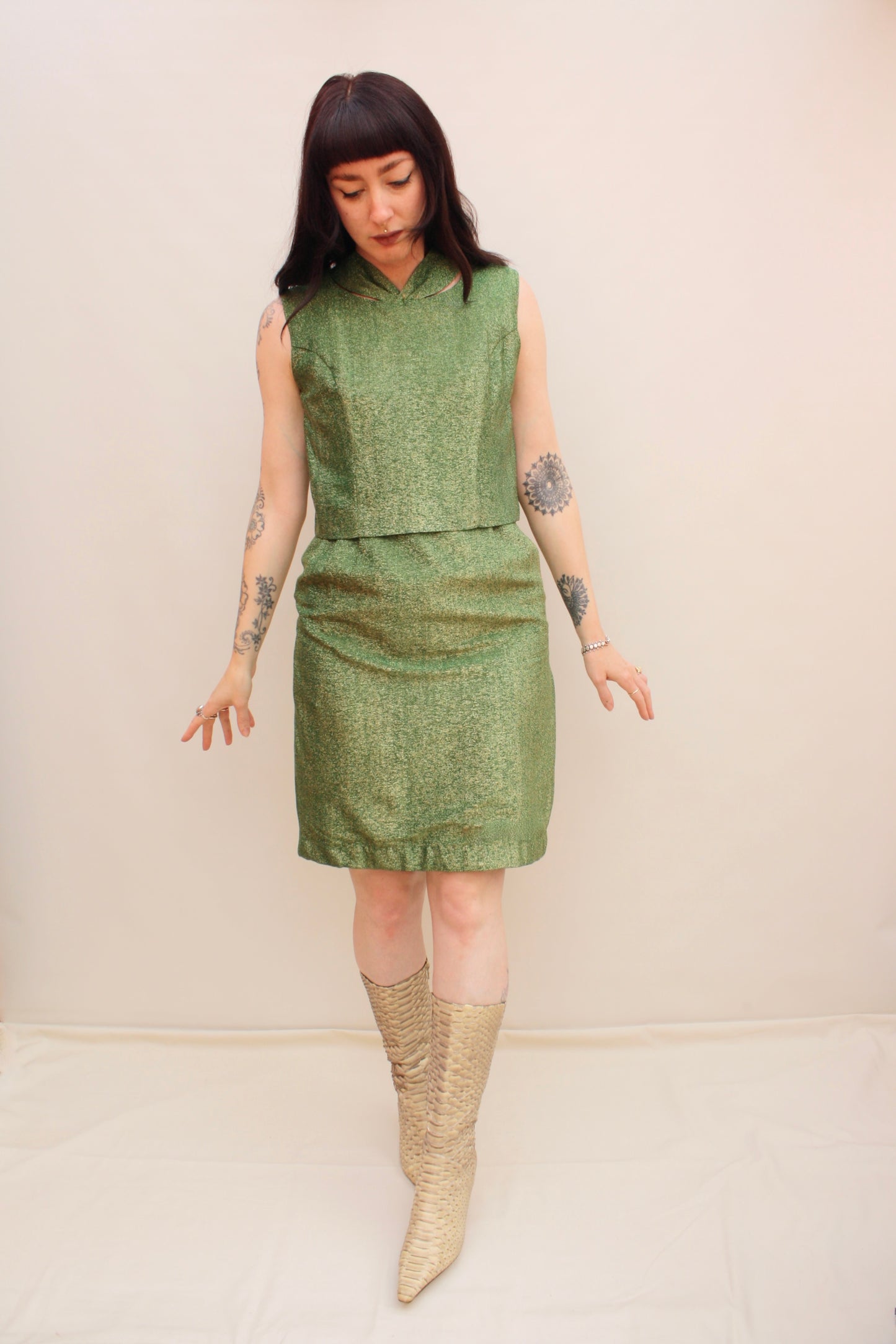 Vintage 60s Green Sparkle dress