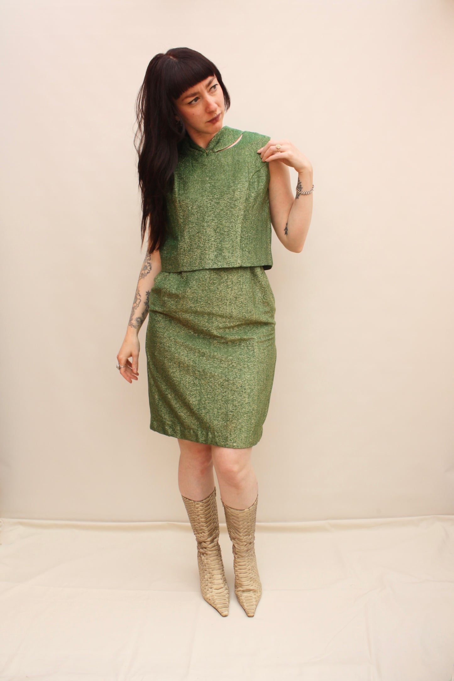 Vintage 60s Green Sparkle dress