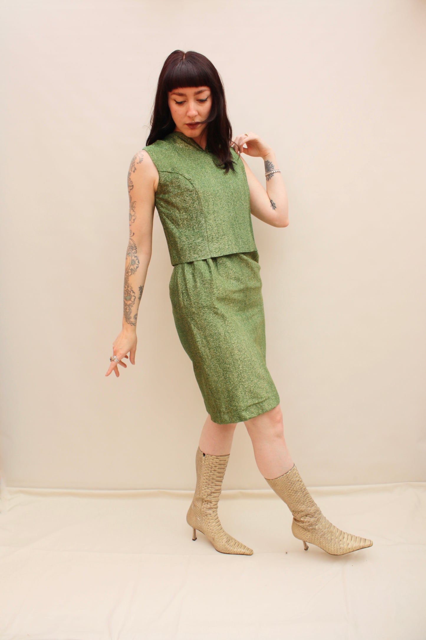 Vintage 60s Green Sparkle dress
