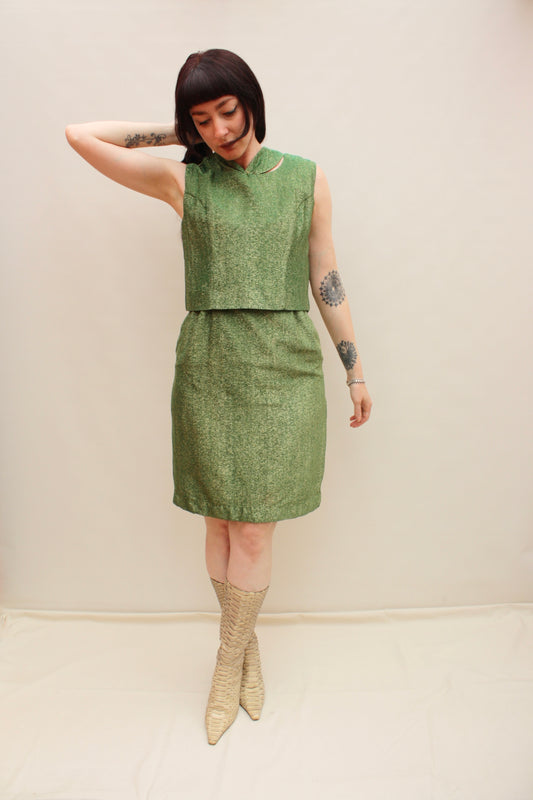 Vintage 60s Green Sparkle dress