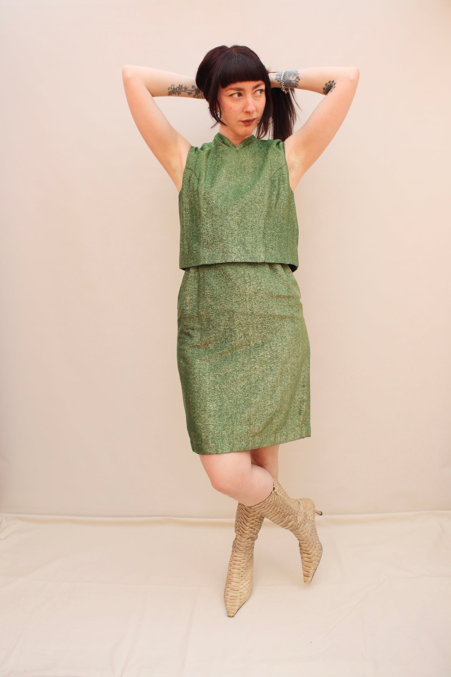 Vintage 60s Green Sparkle dress