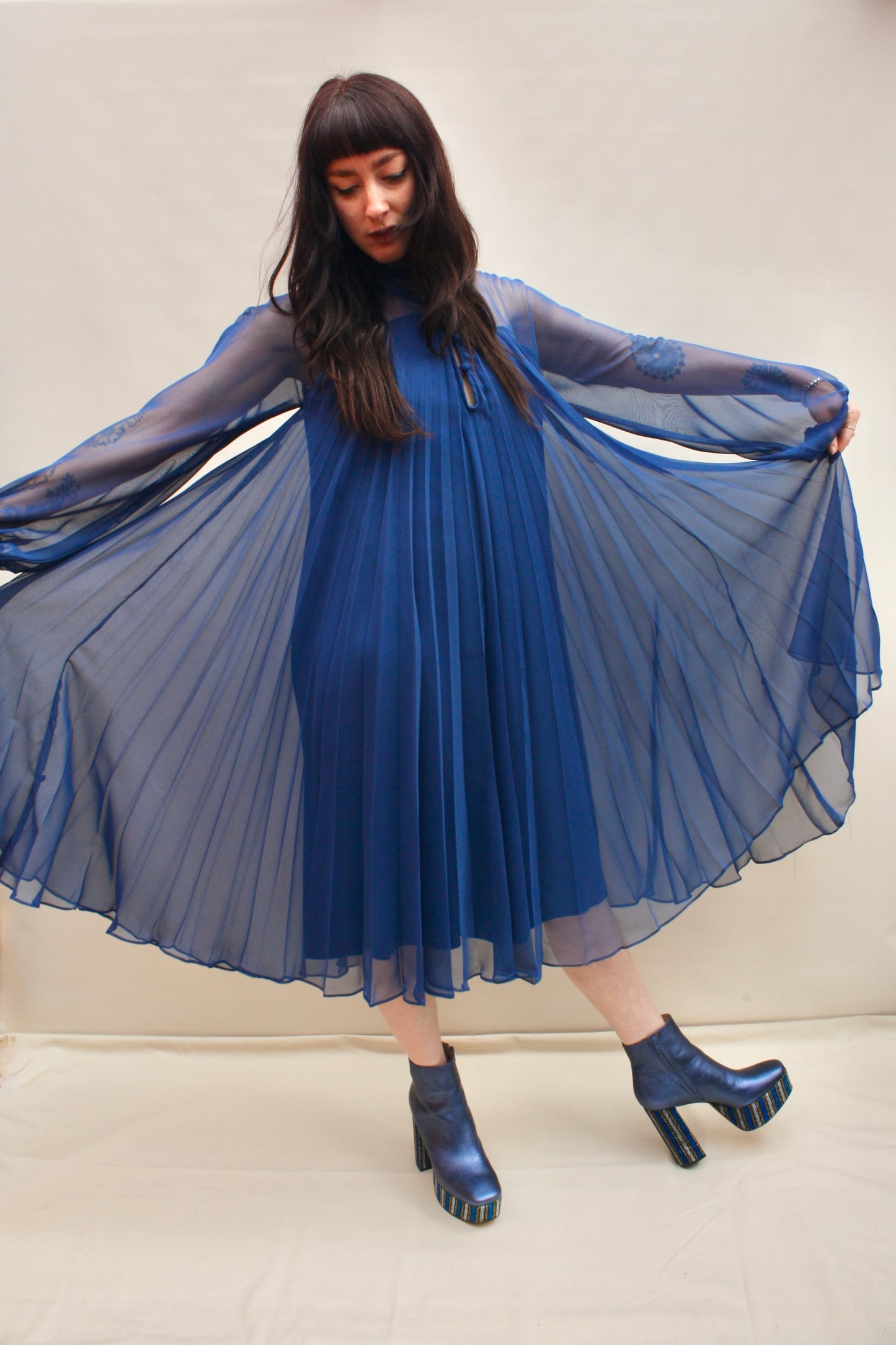 Vintage 70s Pleated Dress