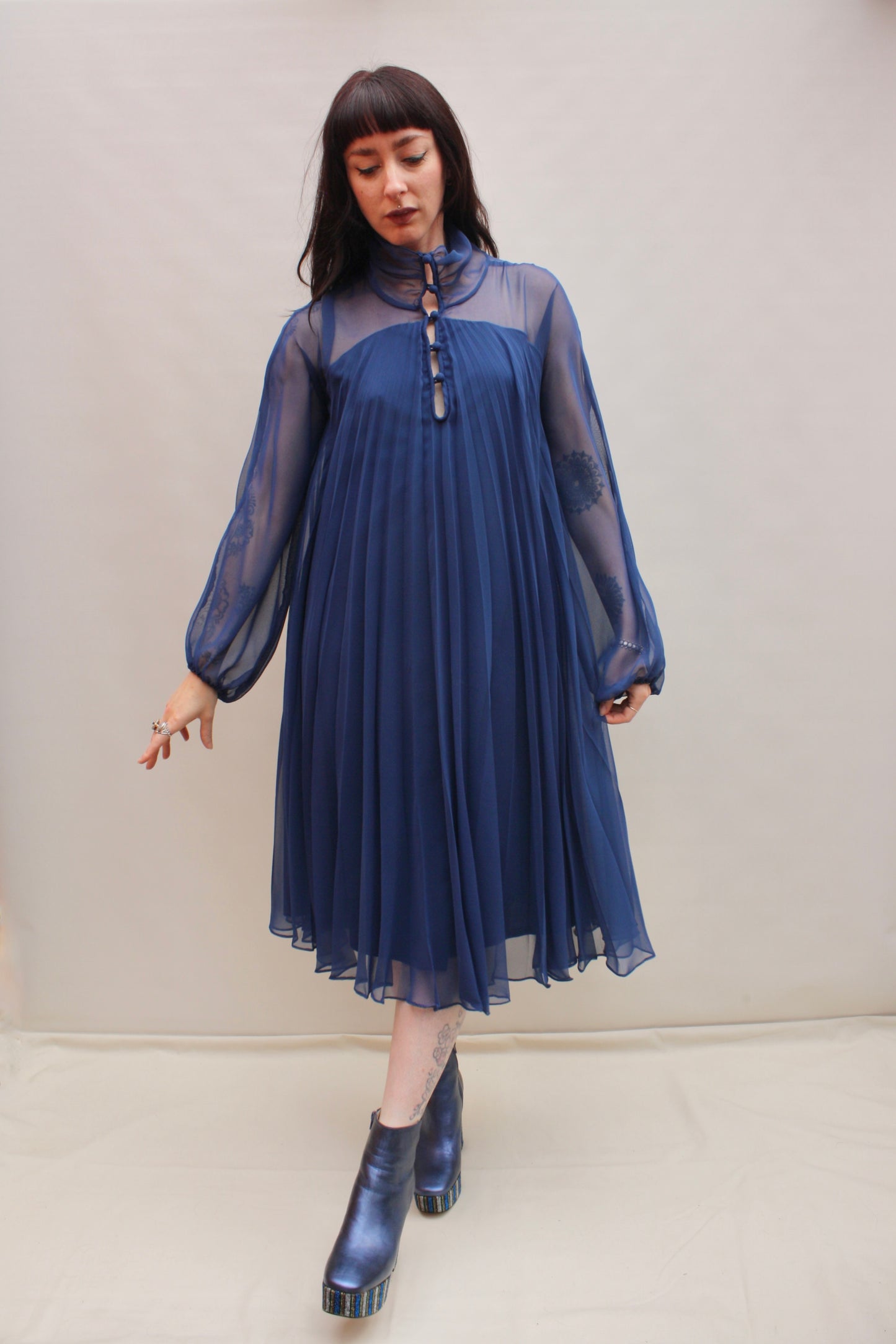 Vintage 70s Pleated Dress