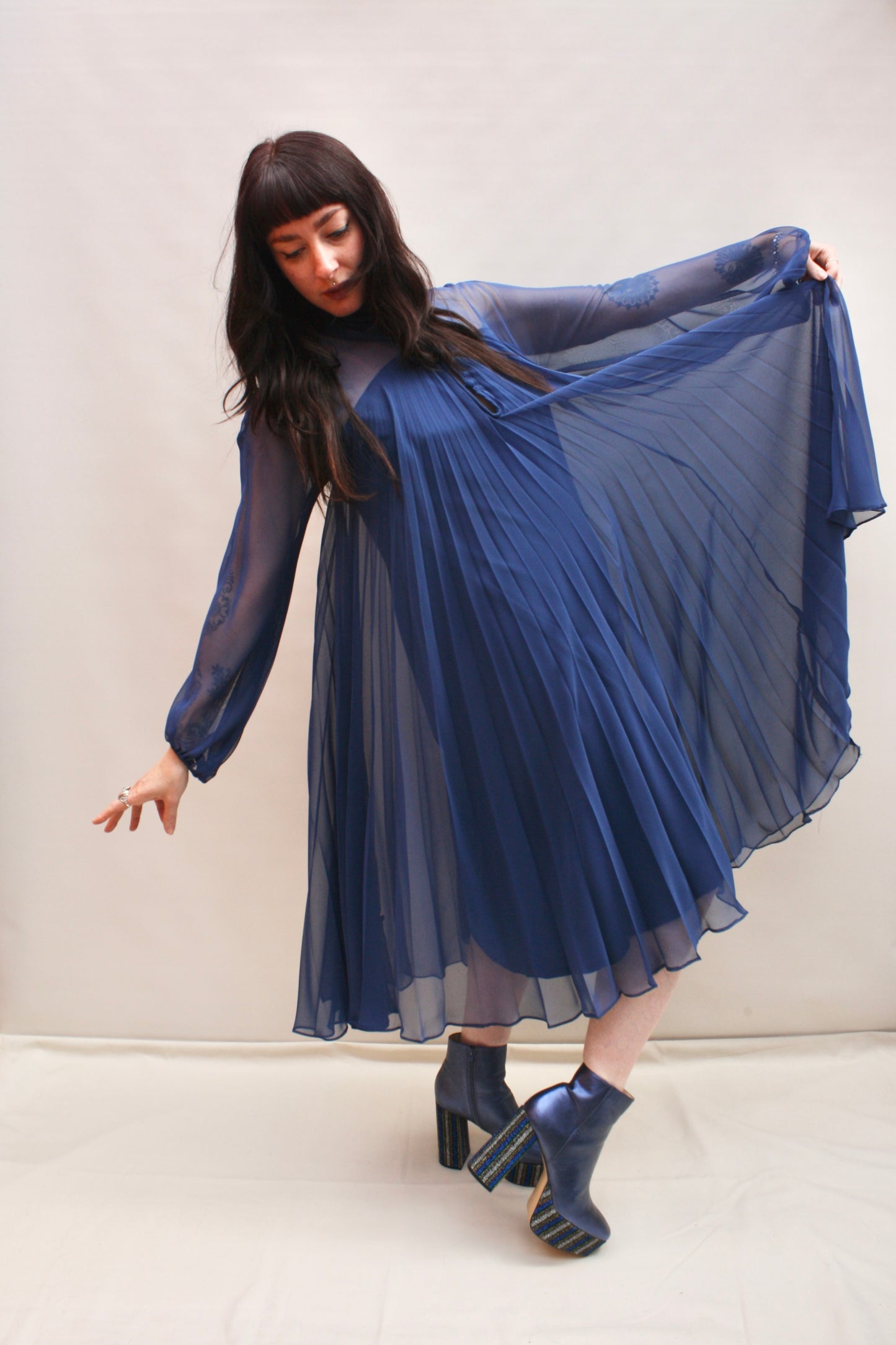 Vintage 70s Pleated Dress