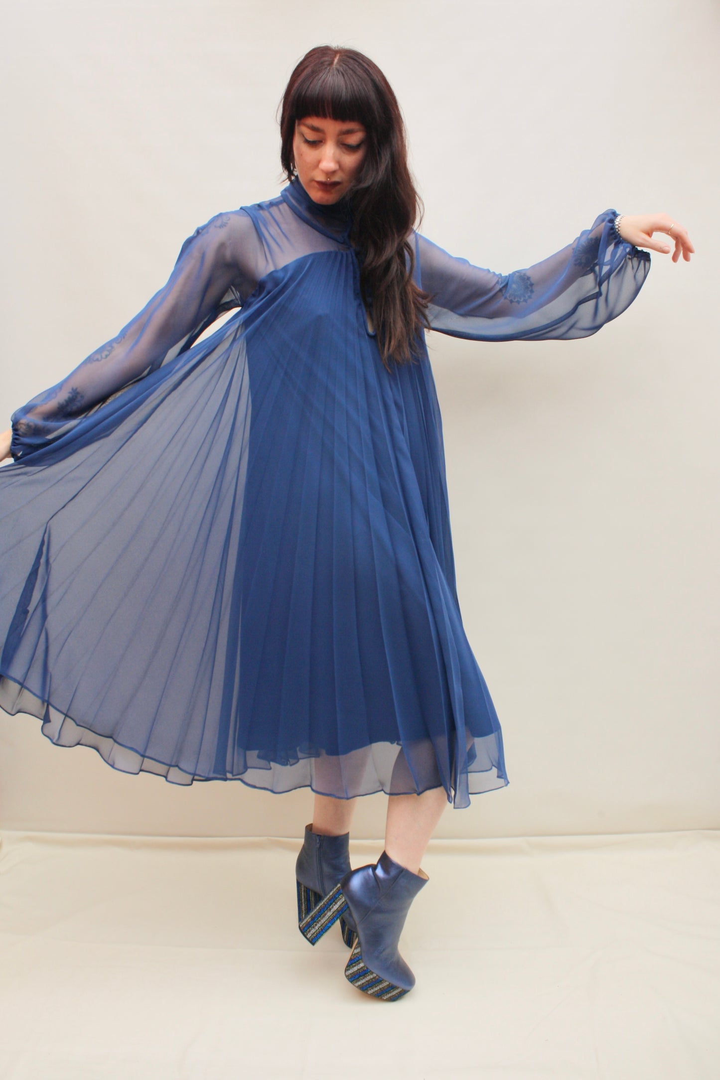 Vintage 70s Pleated Dress