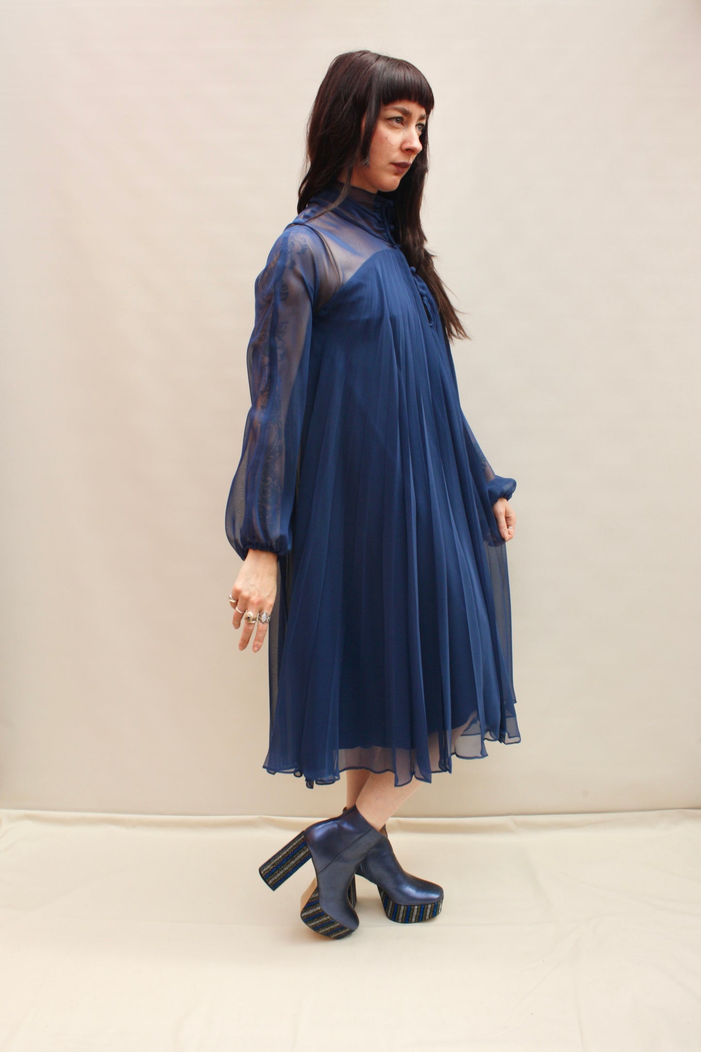 Vintage 70s Pleated Dress