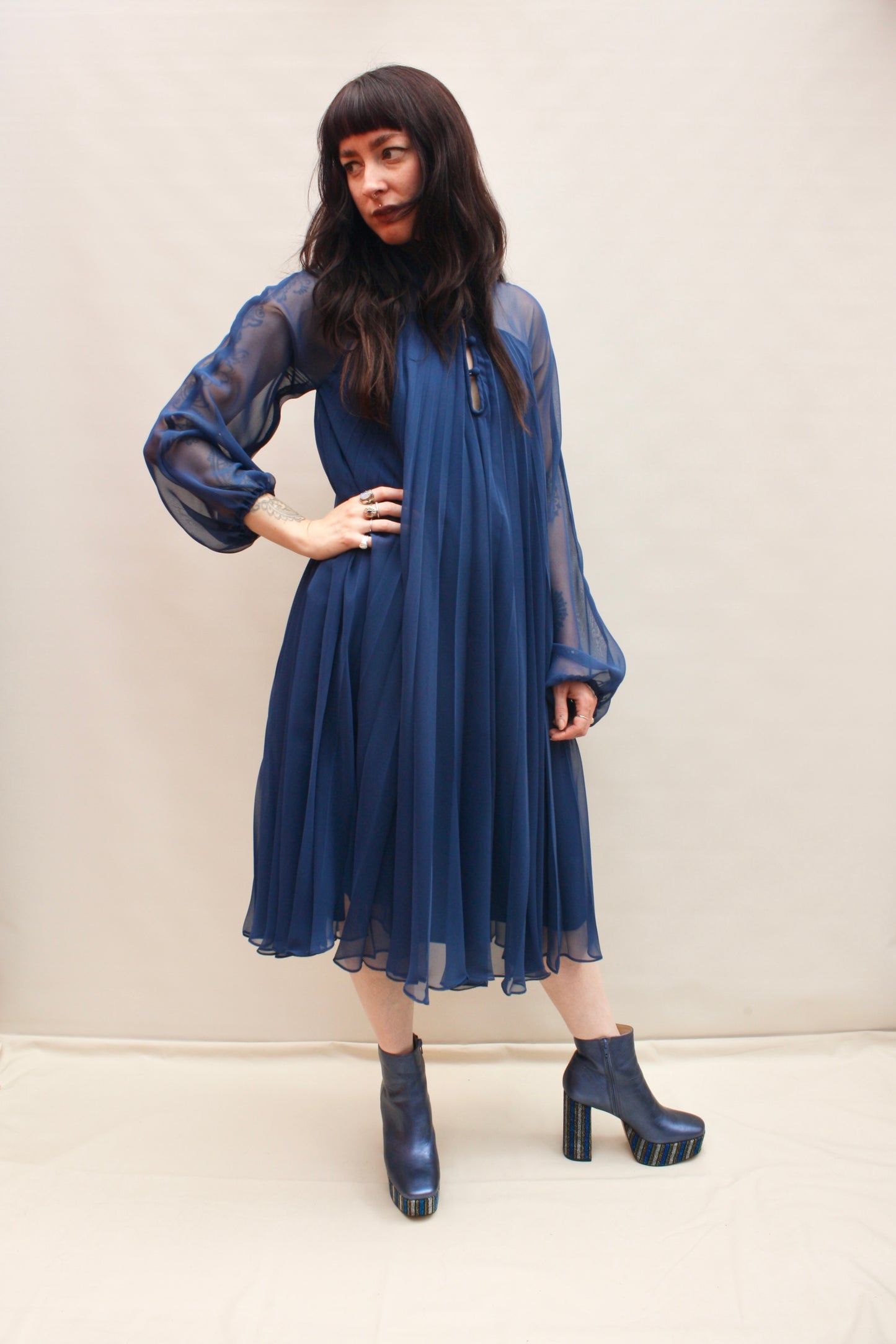 Vintage 70s Pleated Dress