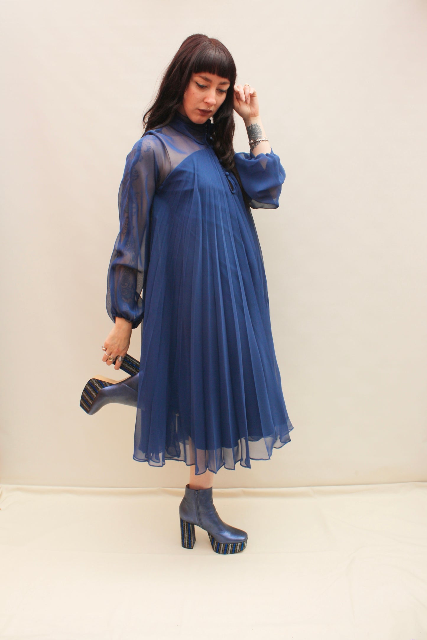 Vintage 70s Pleated Dress