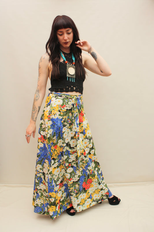 Vintage Multicoloured Floral Maxi Skirt