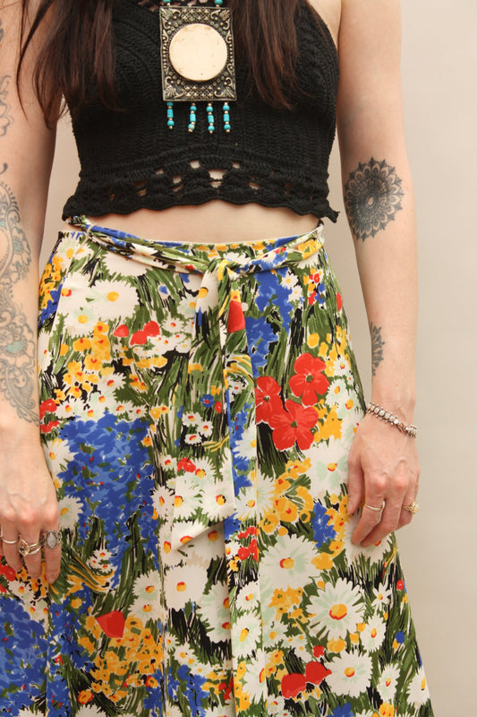 Vintage Multicoloured Floral Maxi Skirt